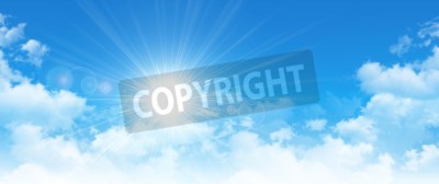 Papier peint  Magnifique soleil entouré de nuages