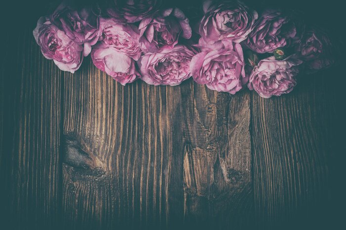 Papier peint  Magnolias sur les planches