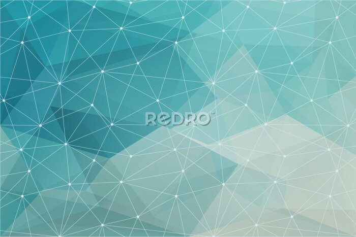 Papier peint  Maille abstraite sur fond turquoise