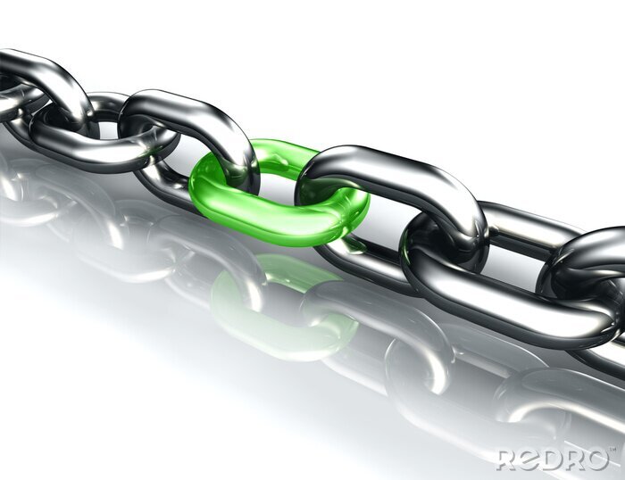 Papier peint  Maillon de chaîne vert 3D