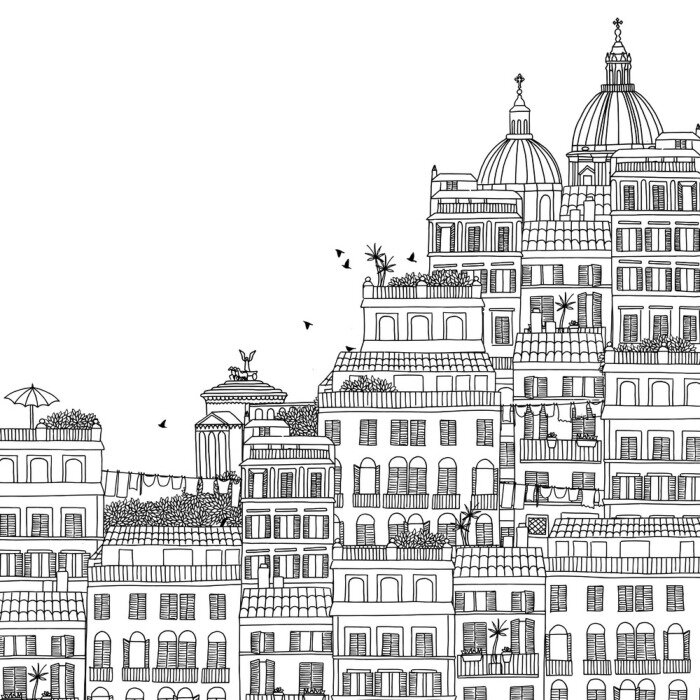 Papier peint  Main, dessiné, noir, blanc, Illustration, roma