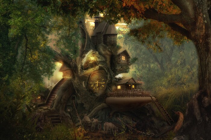 Papier peint  Maison dans les arbres