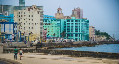 Papier peint  Maisons au bord de l'eau à La Havane