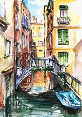 Papier peint  Maisons au bord de l'eau Venise