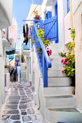 Maisons blanches et bleues en Grèce