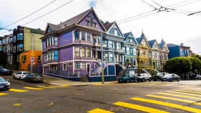 Papier peint  Maisons colorées dans les rues de San Francisco