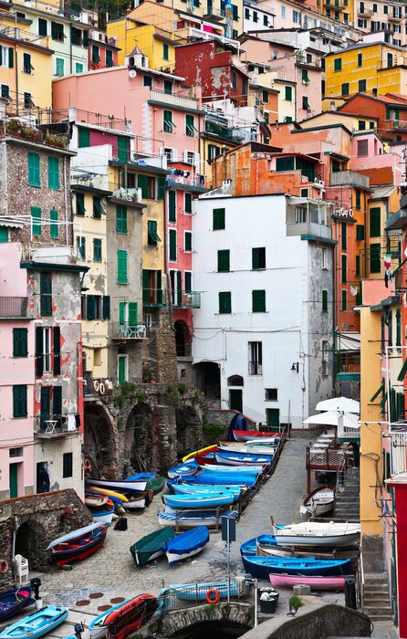 Papier peint  Maisons colorées près d'un port