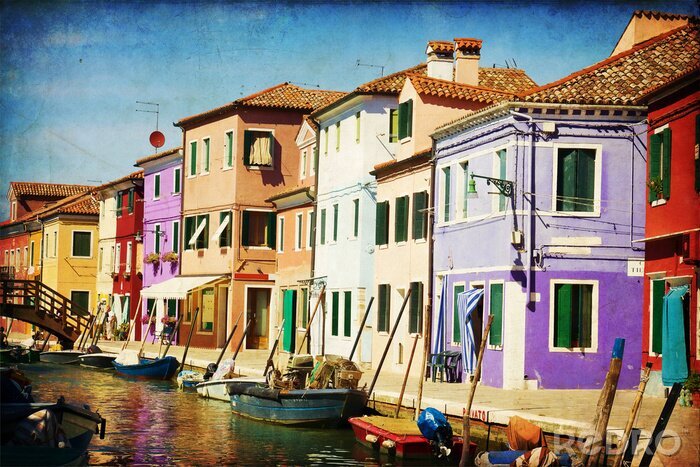 Papier peint  Maisons de Venise ressemblant à une peinture