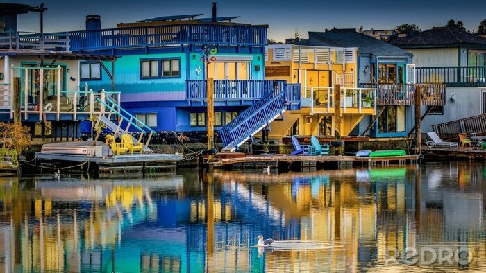 Papier peint  Maisons flottantes à San Francisco