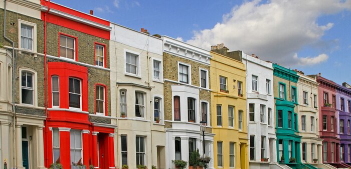 Papier peint  Maisons mitoyennes colorées