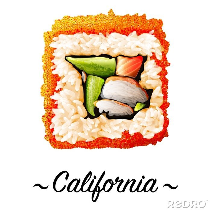Papier peint  Maki-zushi rouleau de sushi la Californie