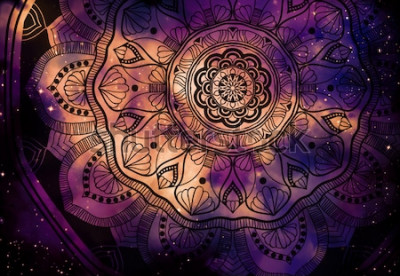 Papier peint  Mandala sur fond spatial