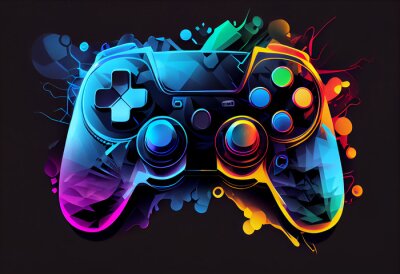 Papier peint  Manette de jeu abstraite et colorée pour les adolescents
