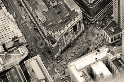 Papier peint  Manhattan taxis vue aérienne