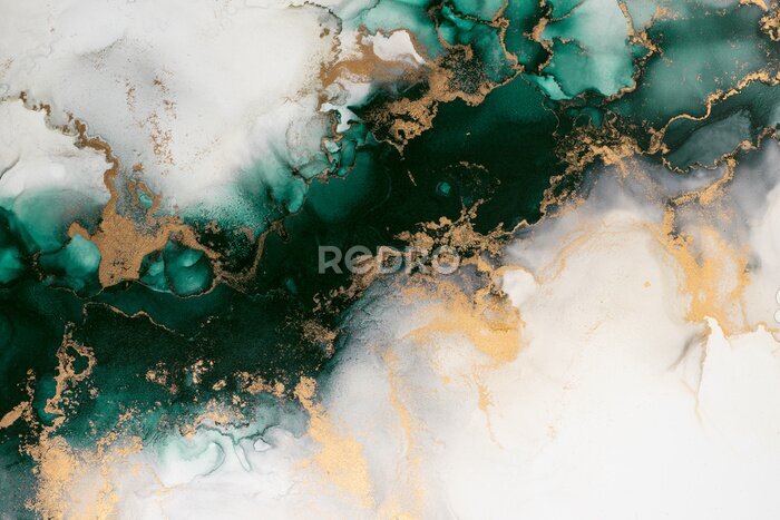 Papier peint  Marble ink abstract art from exquisite original painting for abstract background . Painting was painted on high quality paper texture to create smooth marble background pattern of ombre alcohol ink .