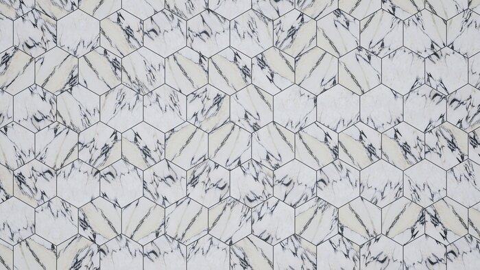 Papier peint  Marbre avec hexagones