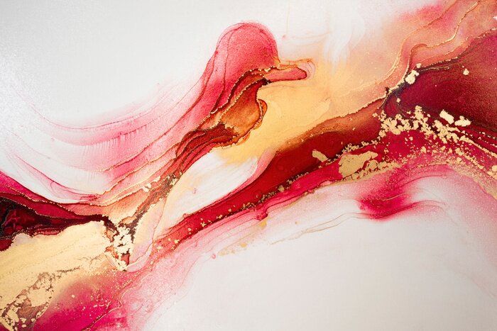 Papier peint  Marbre liquide avec un accent rouge