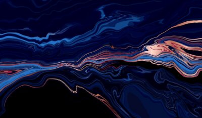Papier peint  Marbre liquide bleu foncé comme une rivière