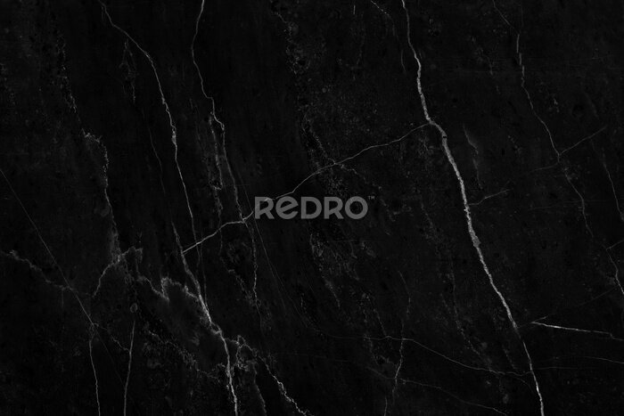 Papier peint  Marbre noir avec veines blanches