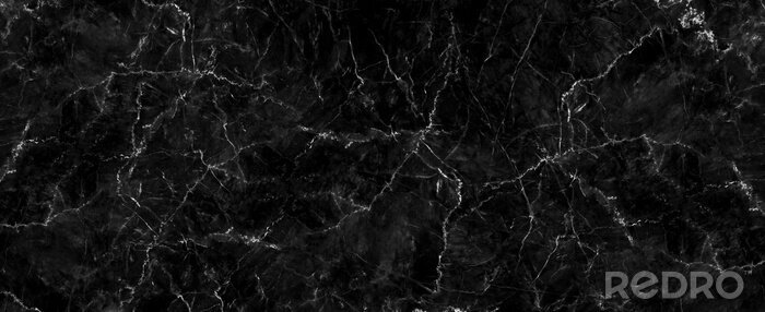 Papier peint  Marbre noir avec veines blanches