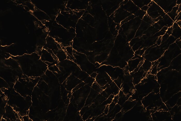 Papier peint  Marbre noir rayures orange