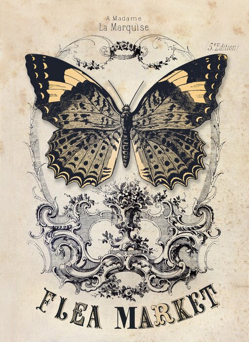 Papier peint  Marché aux puces vintage