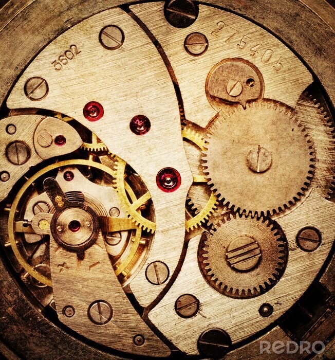 Papier peint  Mécanisme d'horloge en bois