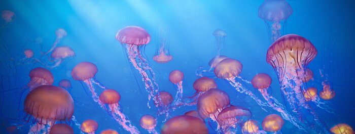 Papier peint  Méduses dans l'océan