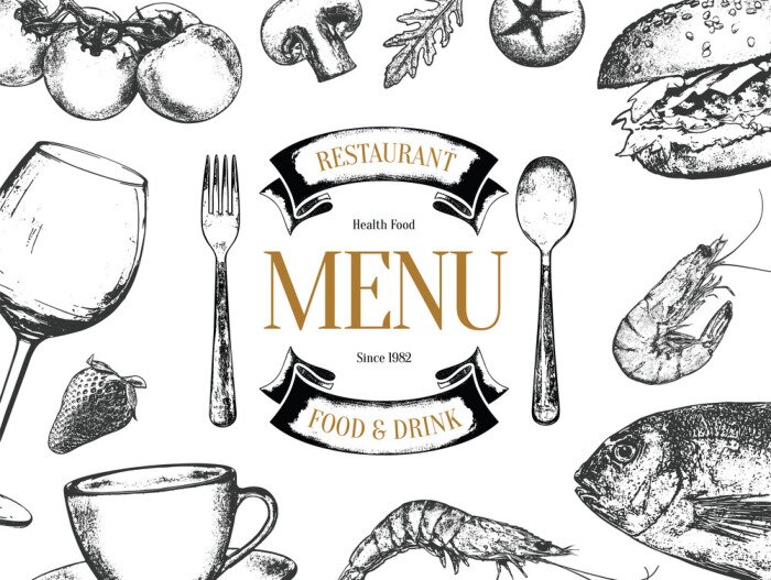 Papier peint  Menu de restaurant style minimaliste