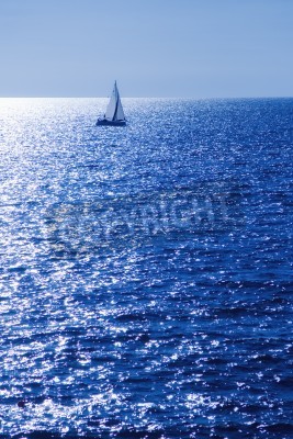 Papier peint  Mer azur et voilier