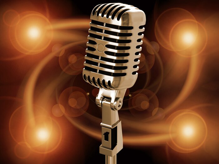 Papier peint  Microphone en arrière-plan avec musique