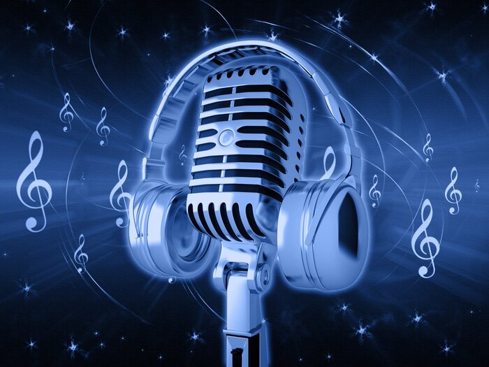 Papier peint  Microphone et musique