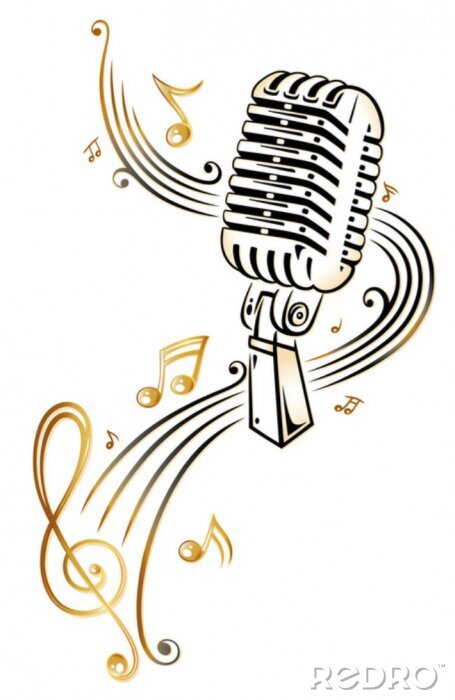 Papier peint  Microphone jaune