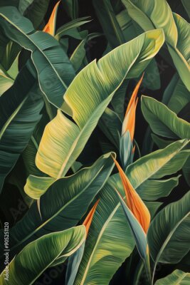 Papier peint  Minimalist Strelitzia Leaves Wallpaper Pattern for Zen Spaces