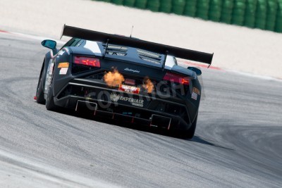 Papier peint  MISANO ADRIATICO, Rimini, ITALY - May 10:  A LAMBORGHINI GALLARDO GT3 of Imperiale Racing team, driven By AMICI Andrea (ITA) and BARRI Giacomo (ITA),  the , C.I. Gran Turismo car racing on May 10, 201