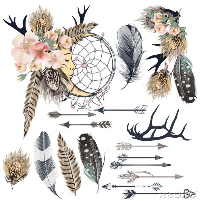 Papier peint  Mode défini éléments vectoriels boho tribal