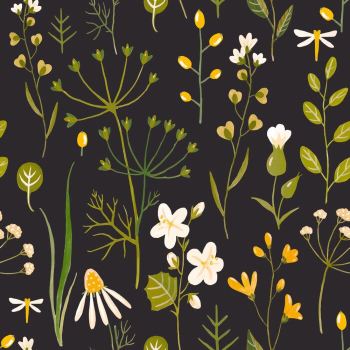 Papier peint  Modèle aquarelle vecteur floral