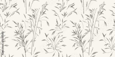 Papier peint  Modèle avec des épis d'herbe
