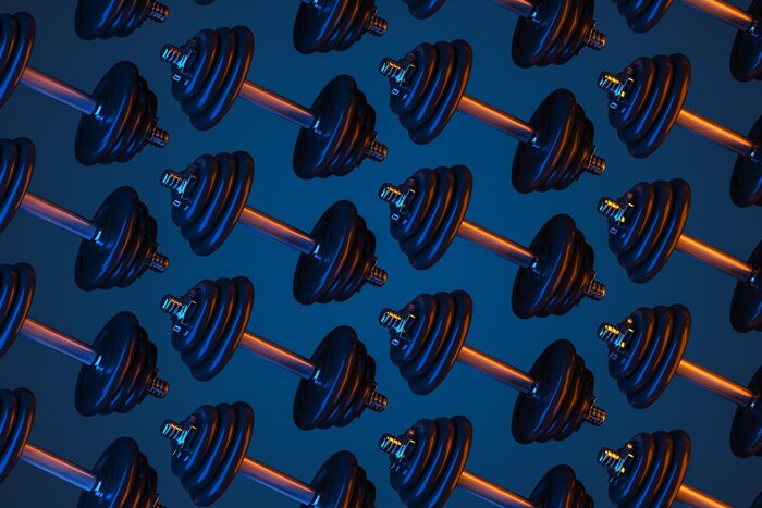 Papier peint  Modèle avec des haltères