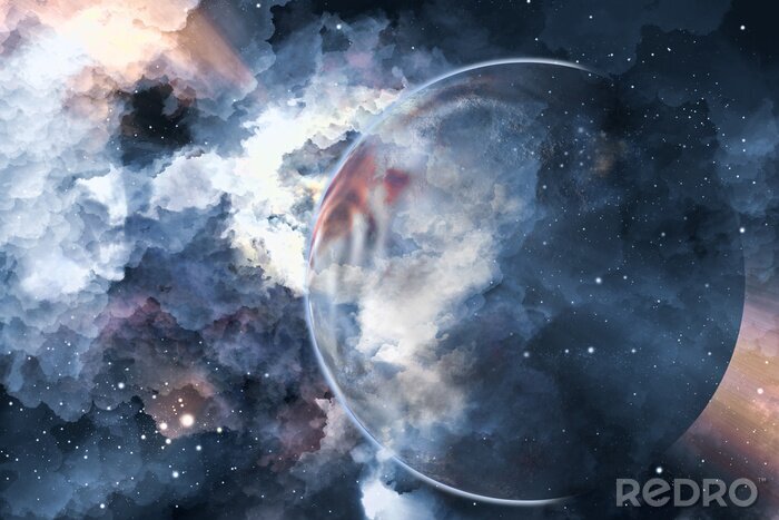 Papier peint  Modèle avec une planète dans la galaxie