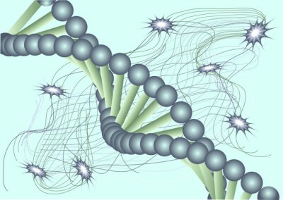Papier peint  modèle bleu de l'ADN