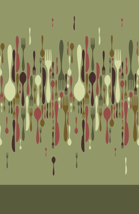 Papier peint  modèle de couverts de carte de restaurant