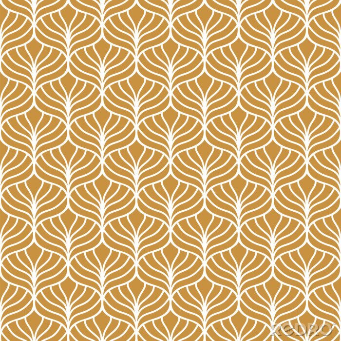 Papier peint  Modèle sans couture art déco de feuilles d'or classique. Ornement élégant géométrique. Texture antique de vecteur.