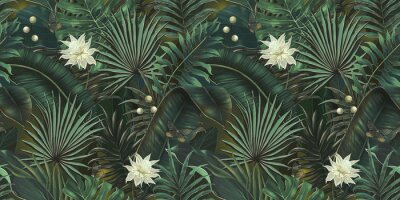Papier peint  Modèle sans couture avec des plantes tropicales