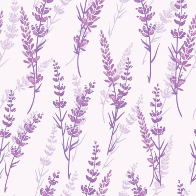 Modèle sans couture de lavande floral vecteur violet. Beau fond violet lavande rétro. Tissu élégant sur fond clair Conception de motif de surface.