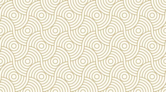 Papier peint  Modèle seamless circle abstrait vague fond rayure couleur et ligne de luxe or. Vecteur de ligne géométrique.