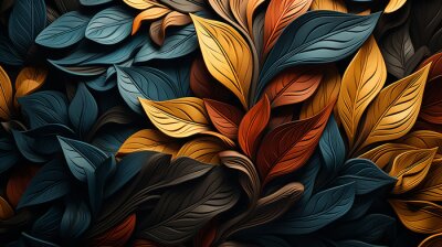 Papier peint  Modern colorful floral pattern. Cute botanical abstract contemporary pattern. Hand drawn unique print.