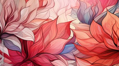 Papier peint  Modern colorful floral pattern. Cute botanical abstract contemporary pattern. Hand drawn unique print.