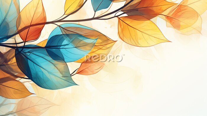 Papier peint  Modern colorful floral pattern. Cute botanical abstract contemporary pattern. Hand drawn unique print.