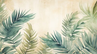 Papier peint  Modern colorful tropical leaves pattern.